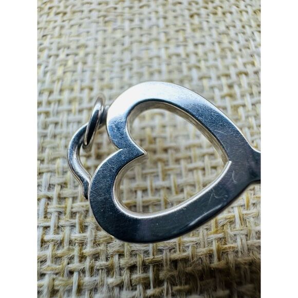 Tiffany & Co Elegant Large Sterling Silver Open Heart Key Pendant Only W/Box - Picture 12 of 13